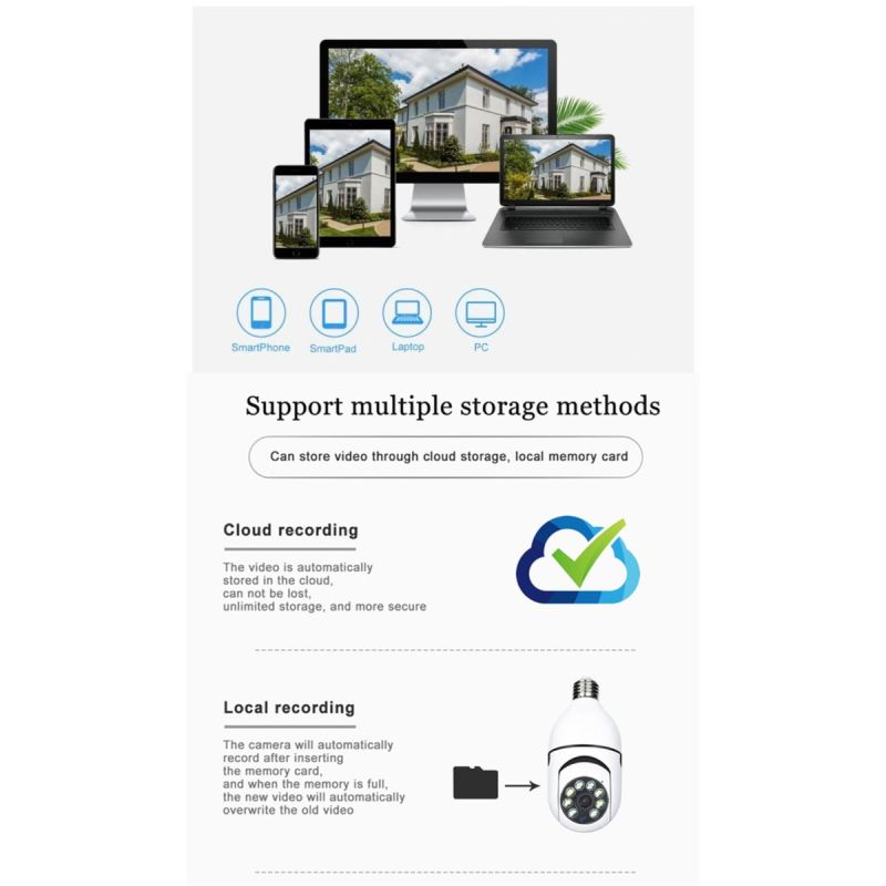 5G Wifi E27 Lâmpada Câmera de Vigilância Visão Noturna Cor Total Rastreamento Humano Automático 4X Zoom Digital Vídeo Monitor de Segurança Cam