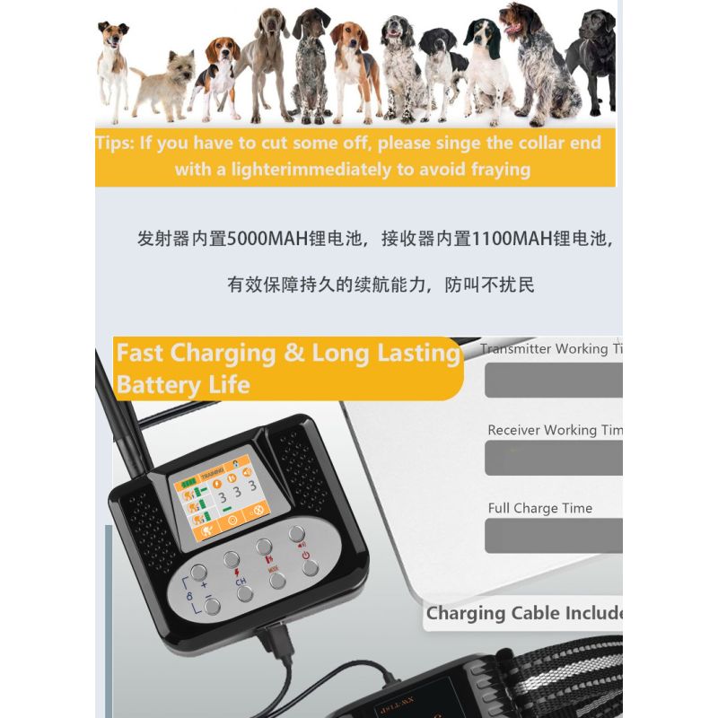 3 in 1 Wireless Electronic Dog Fence with Adjustable Perimeter Advanced Radar Tech Barking Control System