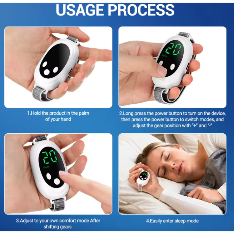 Intelligent sleep device,Sleep Aid Device Handheld Low Frequency Pulse of microcurrent Sleep Machine Insomnia Relief Anxiety Help Sleep