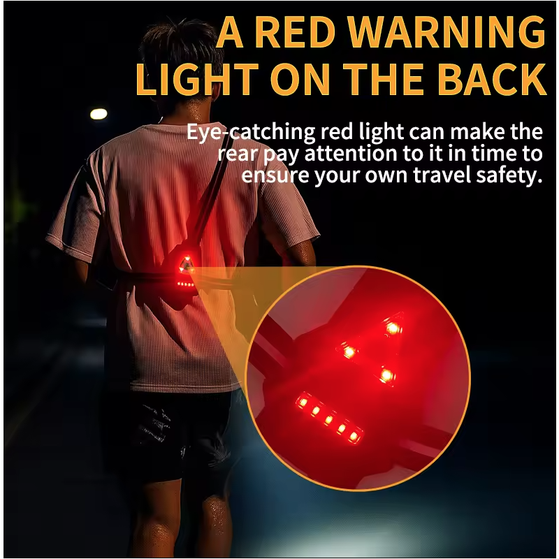 Outdoor Night Running Lights LED Chest Light Back Warning Light 90° Adjustable Beam Angle Waterproof Ultra Bright SafetyLamp 