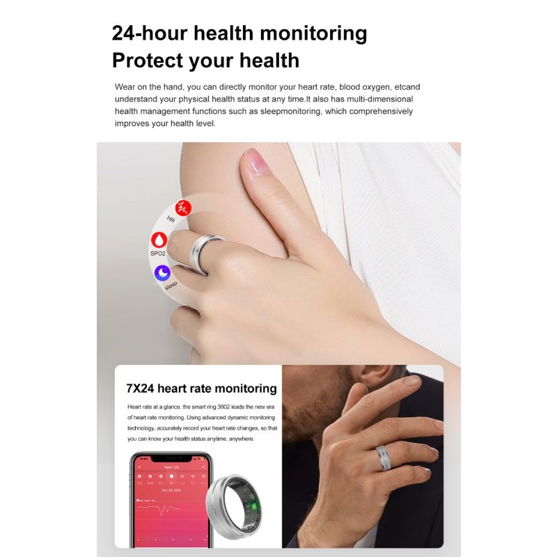 Multi-functional Smart Ring Wearable Technology with Heart Rate and Sleep Quality Tracking Stylish Accessory