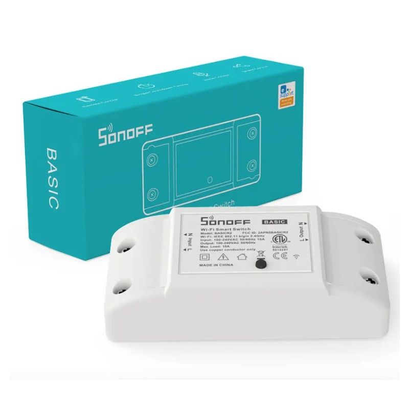 SONOFF Basic R2 Wifi Switch Module with Voice Control for Smart Home Lighting Compatible with Alexa and Google