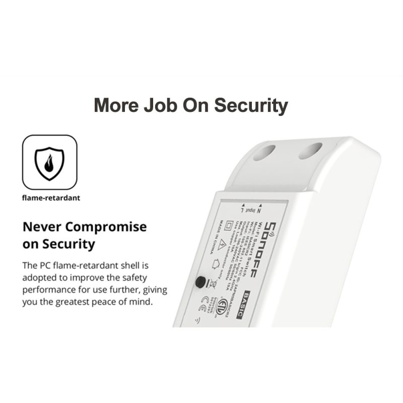 SONOFF Basic R2 Wifi Switch Module with Voice Control for Smart Home Lighting Compatible with Alexa and Google