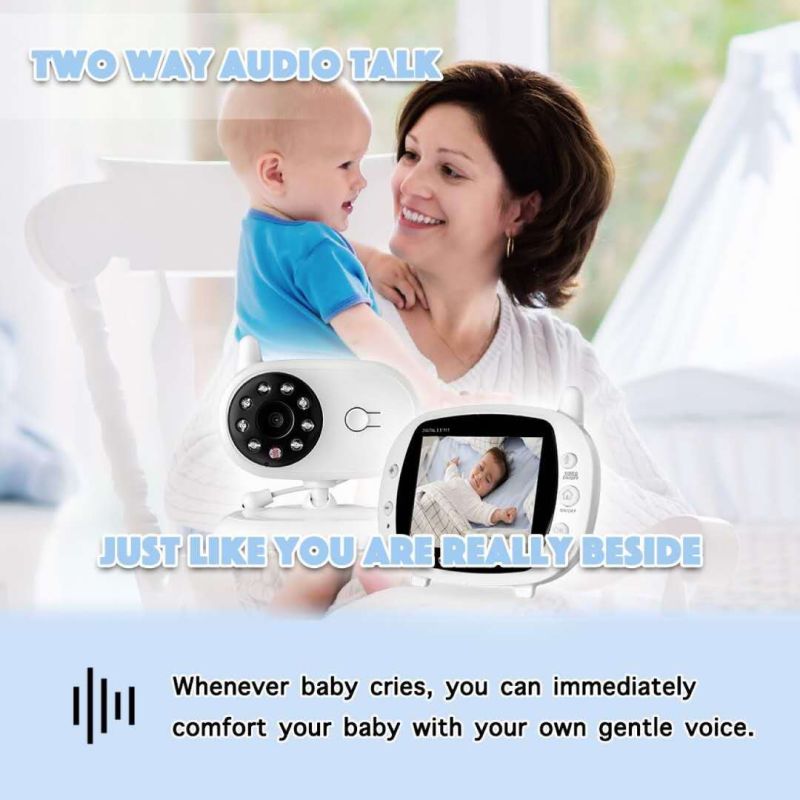 SP850 Wireless Video Baby Monitor 3.5 Inches LCD Night Vision 2 Way Audio Secure Connection for Child Safety