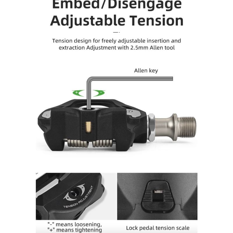 ROCKBROS SPD-SL Road Bike Pedals Ultralight Aluminium Self-locking Cycling Pedals for Enhanced Stability
