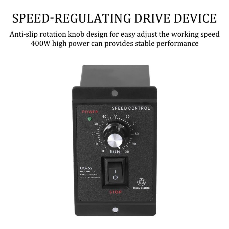 Portable 400W AC Speed Controller 220V Motor Control with Advanced Rotor Design and Durable ABS Housing