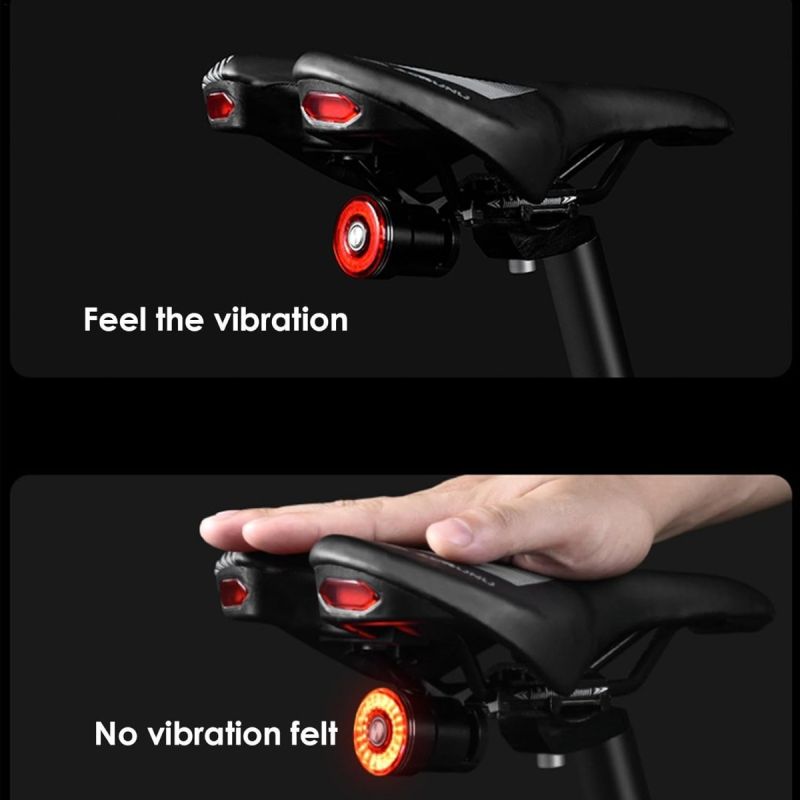 Smart Bike Tail Light Brake Induction Bicycle Tail Light Bike Seatpost Saddle Rear Light Waterproof USB Charging Cycling Taillight