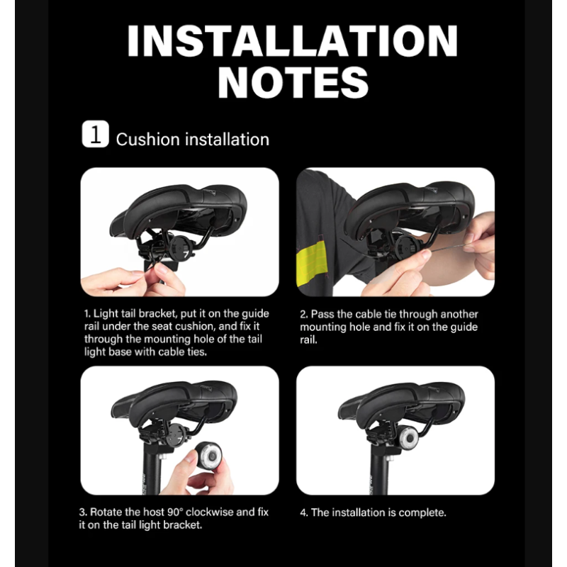 TOWILD TL03Pro LED Bicycle Rear Light Smart Brake Sensor Seven-Color Flash Durable Bike Accessory