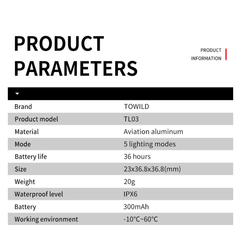 TOWILD TL03 Bicycle Smart Auto Brake Sensing Light LED Taillight Bike Accessories with Five Flash Modes