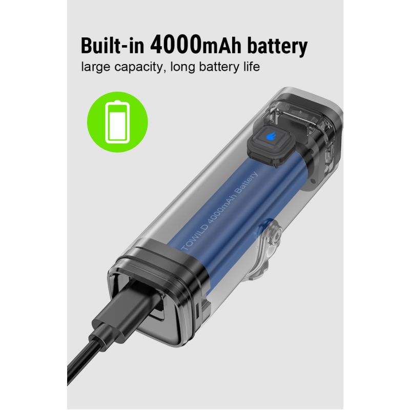 Lâmpada frontal TOWILD CL1200 1200LM Luz de bicicleta LED recarregável USB 21700 4000mAh Luz de bicicleta à prova d'água Farol de bicicleta