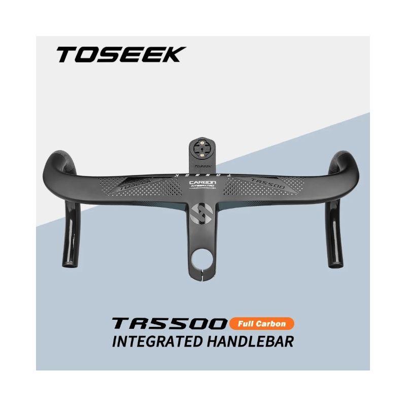TOSEEK TR5500 Road Bike Handlebar Lightweight Full Carbon Fiber Stem Aerodynamic Design Matte Black Finish