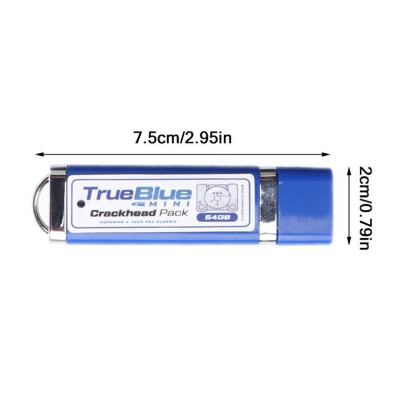 True Blue Mini Crackhead Pack 32G or 64G USB for PS ONE MINI Plug and Play Classic Gaming Nostalgia