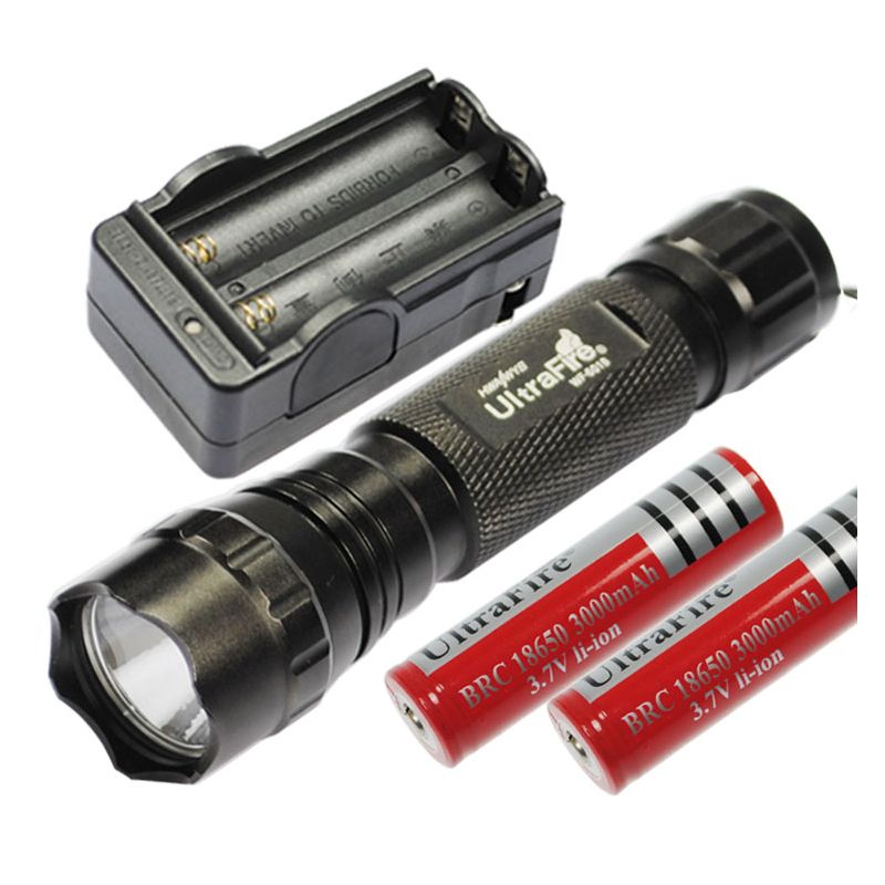 Multi Color Select Ultrafire 501B U2 1300 Lumens 5 Modos LED Lanterna  2 * 18650 Bateria  Carregador