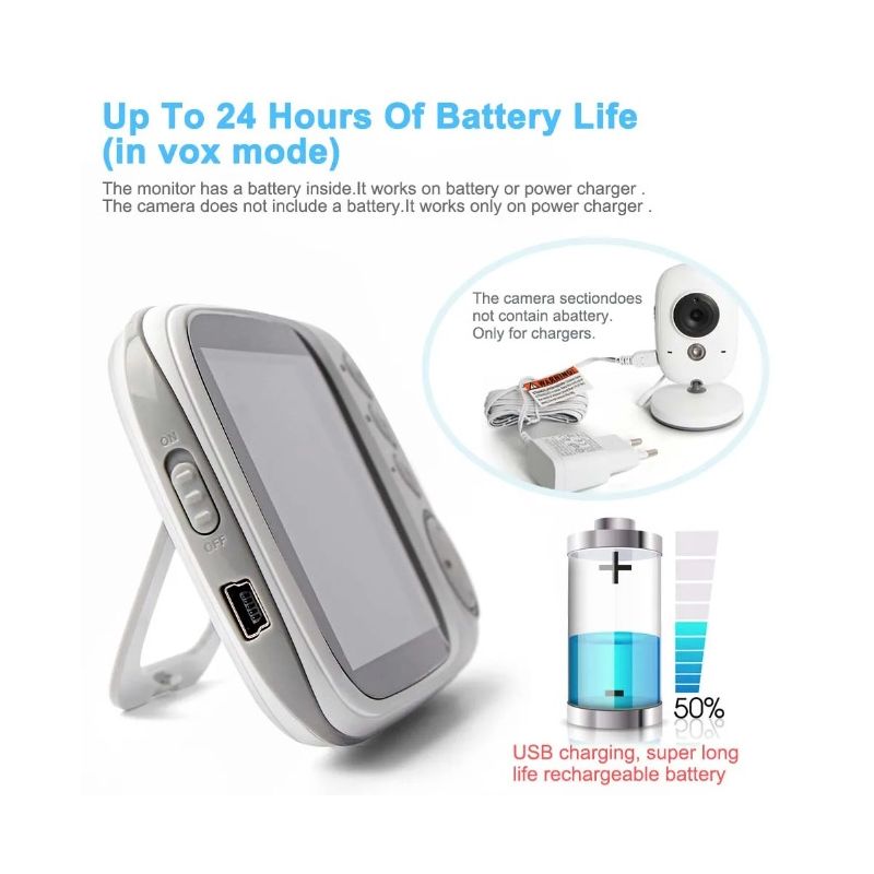 VB603 Video Baby Monitor with Two-way Audio and Night Vision Reliable Parenting Tool for Infant Safety