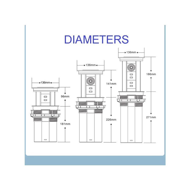 VENSTPOW Electric Lifting Sockets with USB Wireless Charging Motorized Pop Up Outlet for Organized Workspace