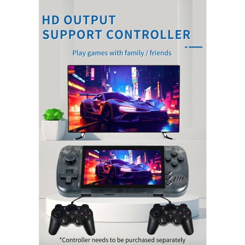 POWKIDDY X39pro Handheld Video Game Console 4.3 Inch IPS Retro Gaming with PS1 Support and HD Output