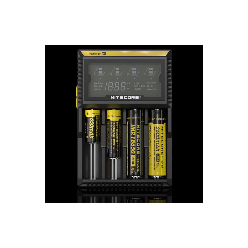 Nitecore D4 Digicharger LCD Display Bateria Nitecore Carregador Inteligente 2.0 Fit Li-ion 18650 14500 16340 26650