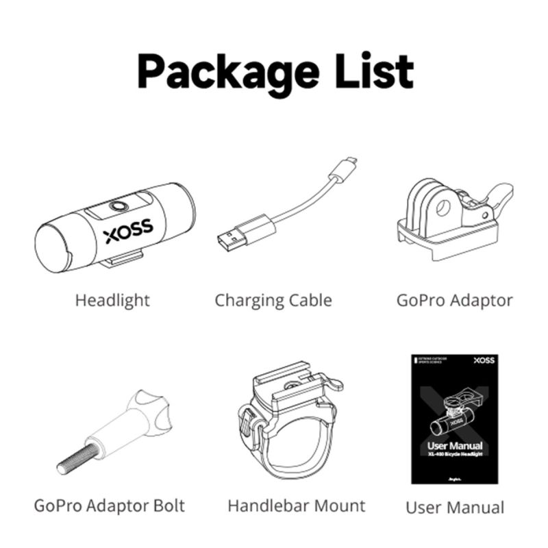 XOSS Bike Light Headlight 800Lm Waterproof USB Rechargeable MTB Front Lamp Outdoor Cycling Accessories