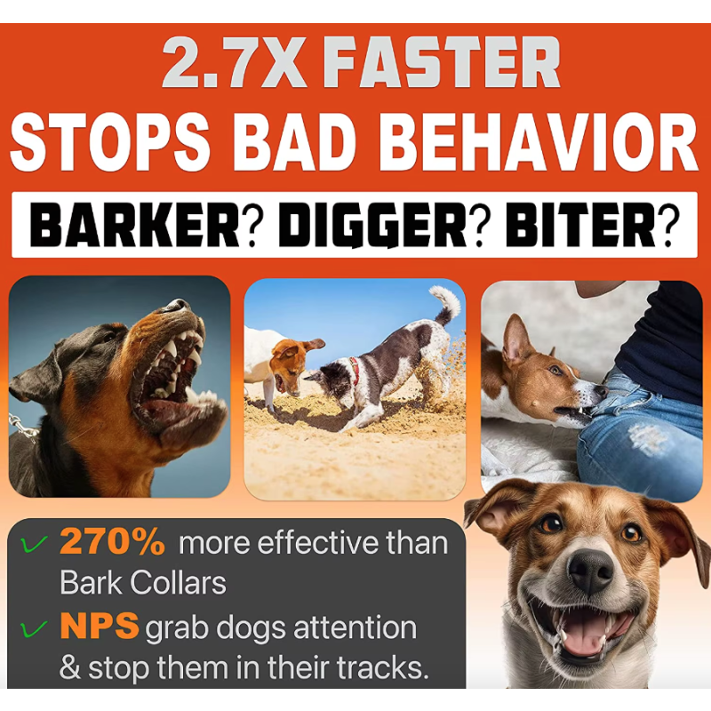 Pet Dog Repeller Ultrasonic Dog Training Device Rechargeable Barking Control Tool with Humane Technology