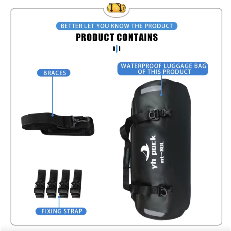 Motorcycle Bag Waterproof MTB Bike Trunk Bag Rear Travel Luggage Carrier Portable Saddle Seat Cycling Acessoriy 40L/80L