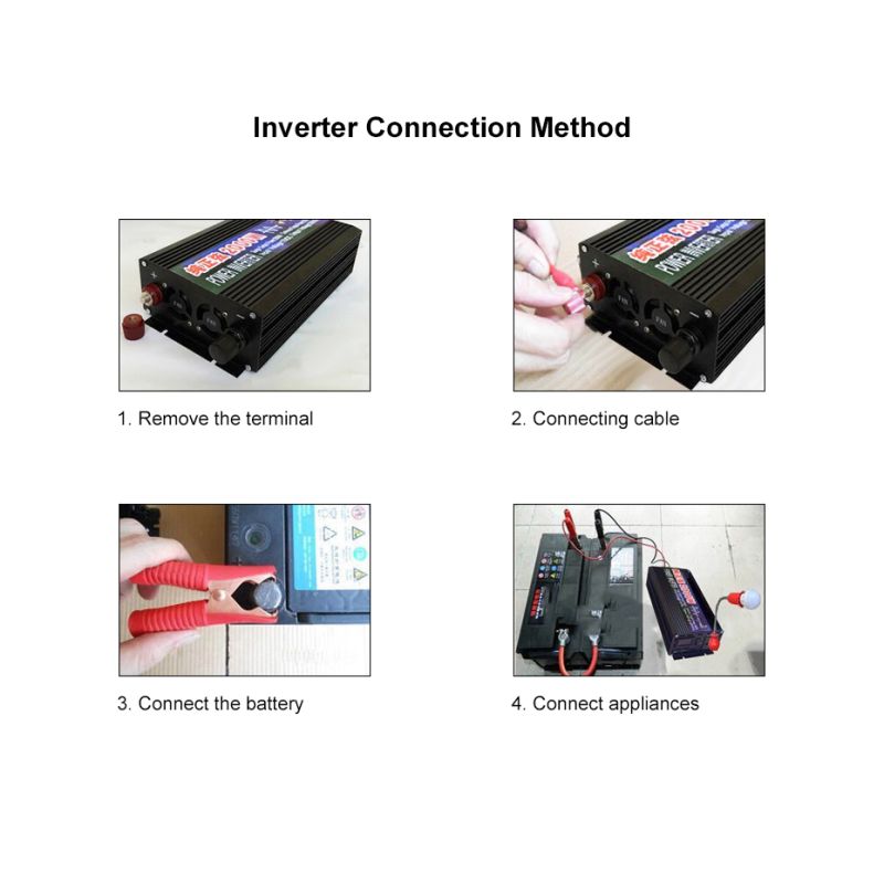 Inversor de onda senoidal pura 2000W 3000W 4000W Power Inversores de carro solar com display LED DC 12V 24V para conversor de tensão AC 220V