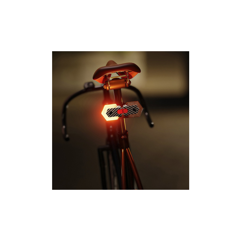 CarryBright carbon fiber 4 Pcs Bike Tail Light with Turn Signals, USB Rechargeable Bike Turn Signals Front and Rear Bright LED Safety Warning, Wireless Remote Control Waterproof Bicycle Turn Signals Light for Ebike