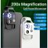 APEXEL 200X Microscope Lens with CPL Mobile LED Light for iPhone Samsung Perfect for Macro Photography