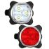 USB recarregável bicicleta luz HJ-030 3 LED 4 modos impermeável branco / vermelho bicicleta