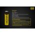 Nitecore 18650 NL1826 2600 3.7V 9.6Wh bateria recarregável li-ion