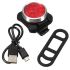 USB recarregável bicicleta luz HJ-030 3 LED 4 modos impermeável branco / vermelho bicicleta