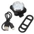 USB recarregável bicicleta luz HJ-030 3 LED 4 modos impermeável branco / vermelho bicicleta