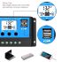 60A / 50A / 40A / 30A / 20A / 10A 12V 24V Auto Charge Solar Controlador PWM Controladores LCD Dual USB 5V Saída Solar Painel PV Regulador PV