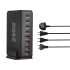 240W Desktop GaN Charger 8-port USB Type C PD Fast Charge Mobile Charger Smart Technology Multi-Device Hub