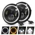 1 par CO LIGHT 7 polegadas LED farol H4 DRL redondo 7'' faróis com amarelo e branco Angel Eye para Jeep Wrangler Lada Niva 4x4 60W