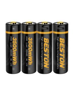 Bateria de lítio Beston USB 14500 1,5 V 920 mah AA baterias de íon de lítio recarregáveis 4 peças