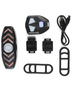 Sinais de direção de bicicleta controle remoto indicador de direção de bicicleta MTB LED luz traseira USB recarregável lanterna traseira de ciclismo com buzina
