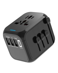 Universal Travel Adapter All-in-one Travel Charger with 3 USB Ports and 1 Type C Wall Charger for US EU UK AUS Travel