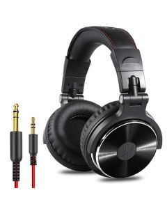 Oneodio Pro-10 Fone de ouvido profissional Studio Pro DJ com fio com microfone na orelha monitor HiFi fone de ouvido fone de ouvido para telefone PC-Preto