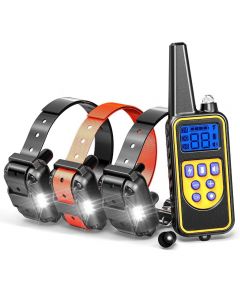 800YD Elétrico Remoto Cão Treinamento Colares Impermeáveis ??Exposição LCD recarregável para todo o modo BEEP Choque Modo de vibração