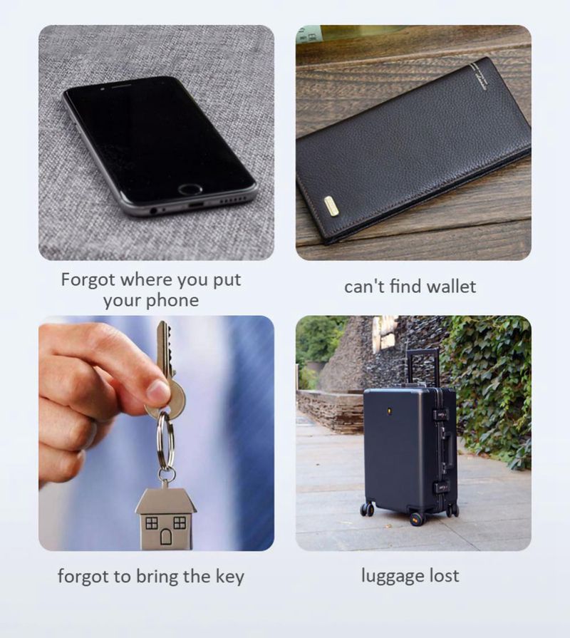 Mini GPS Tracker Bluetooth 4.0 Smart Locator Lightweight Anti-Lost Device for Keys Pets Kids Real-Time Location