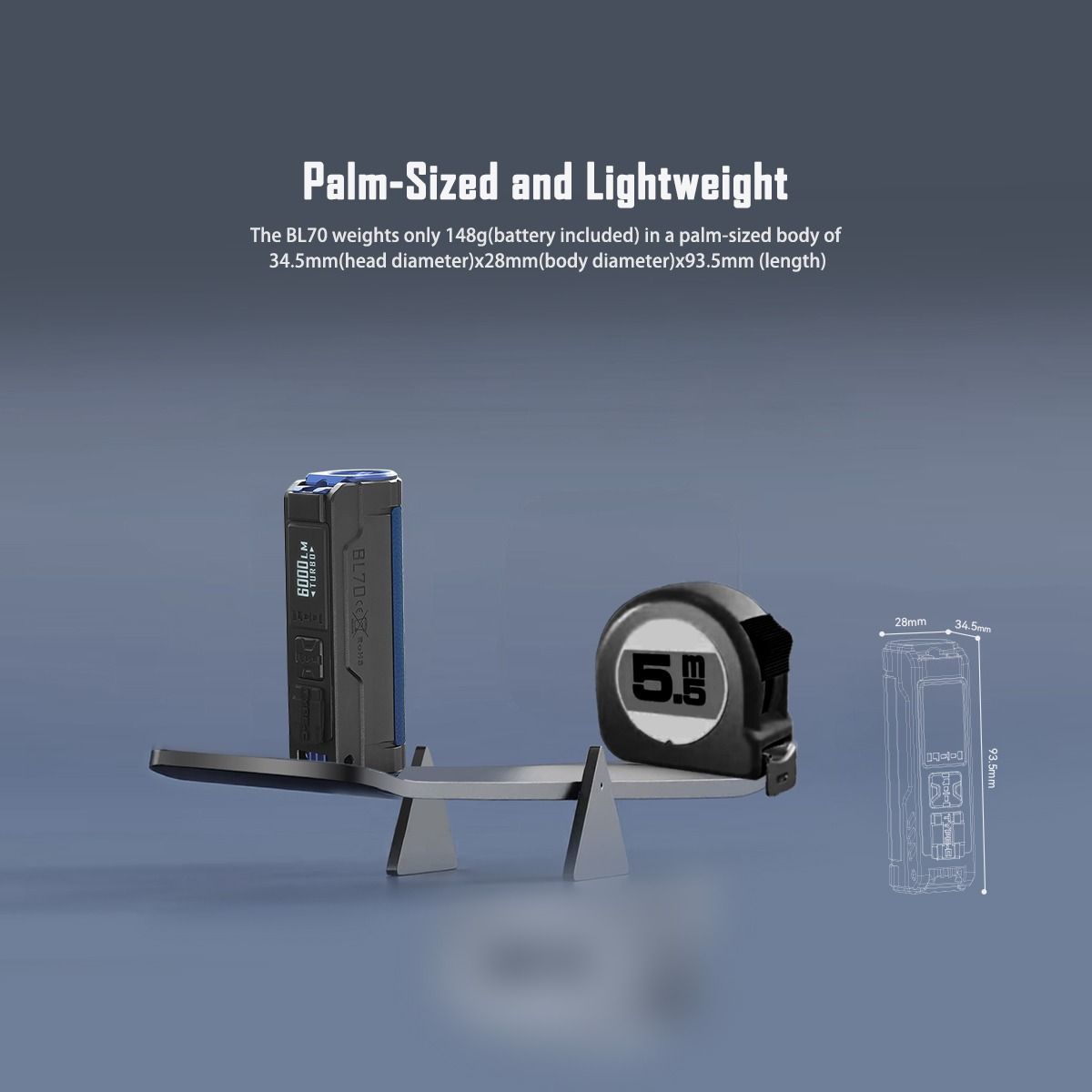 IMALENT BL70 6000 Lumens Type-C Rechargeable LED EDC Flashlight