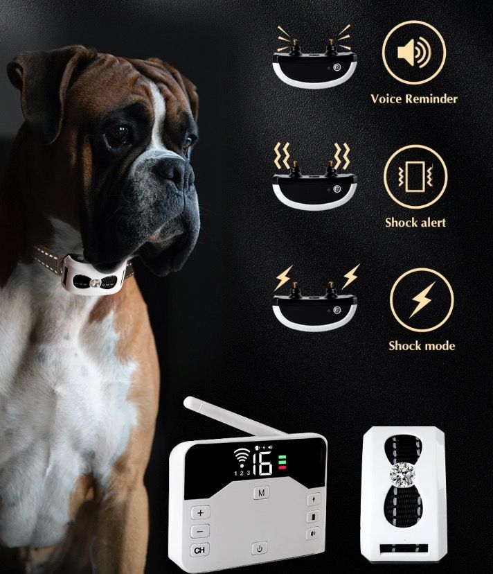 Wireless Dog Fence System Remote Training Collar for All Size Dogs Safe Pet Containment and Behavior Management
