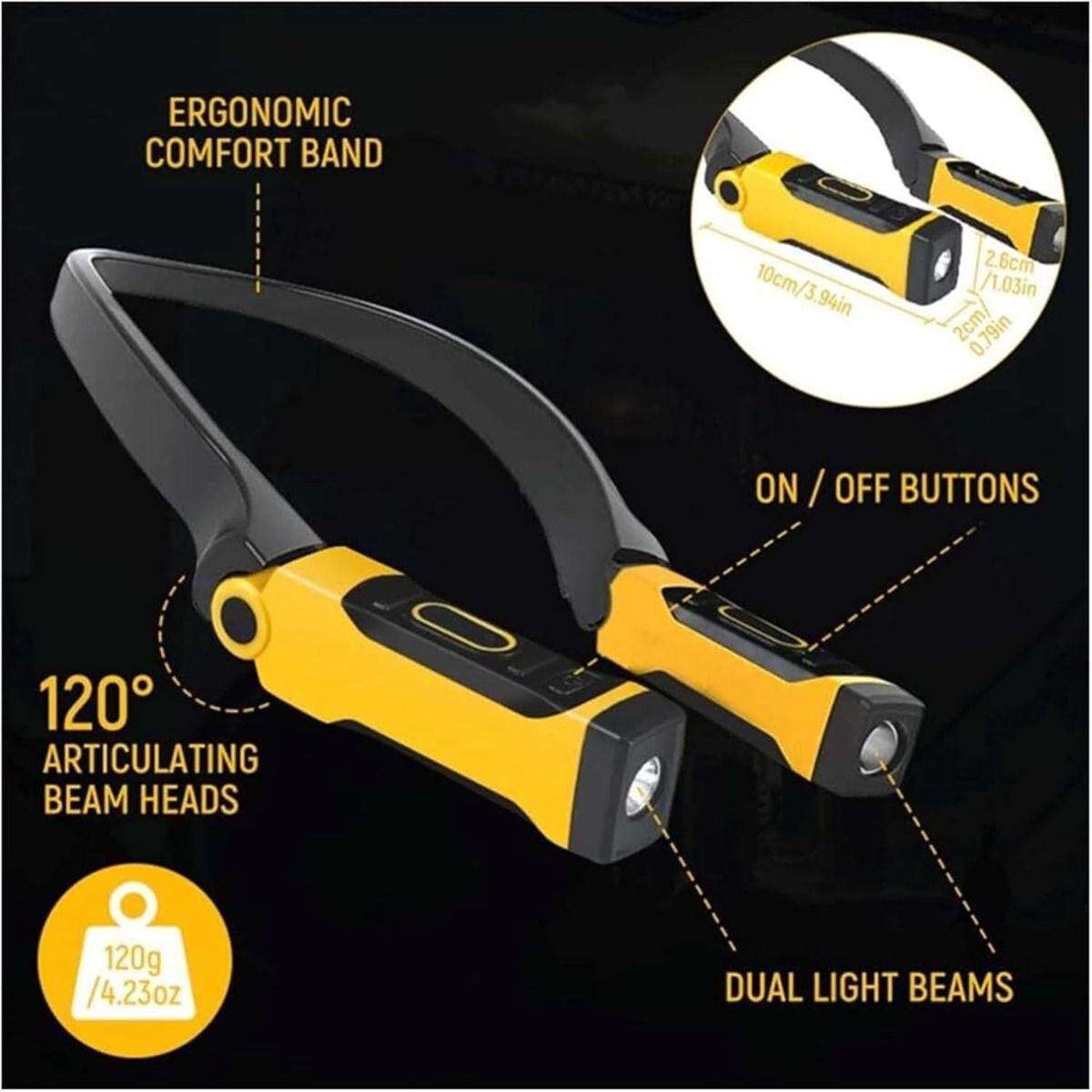 Rechargeable Neck Light -LED neck hanging light-USB Neck Reading Light 