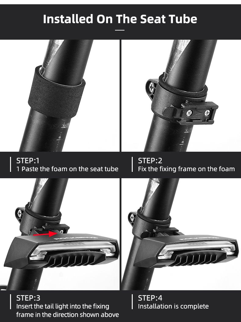 ROCKBROS LKWD-R1 Luz de Bicicleta Inteligente USB LED Controle Remoto Sem Fio Luz Traseira de Bicicleta MTB Estrada Laser Sinal de Volta Lâmpada de Ciclismo Luz Traseira