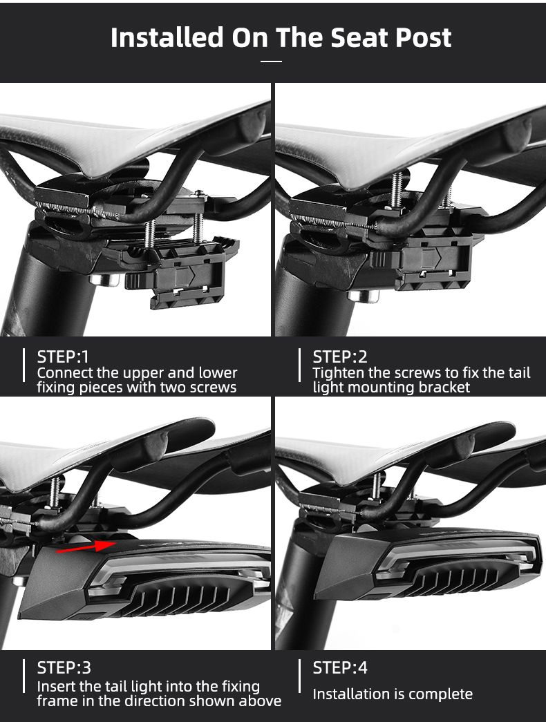 ROCKBROS LKWD-R1 Luz de Bicicleta Inteligente USB LED Controle Remoto Sem Fio Luz Traseira de Bicicleta MTB Estrada Laser Sinal de Volta Lâmpada de Ciclismo Luz Traseira