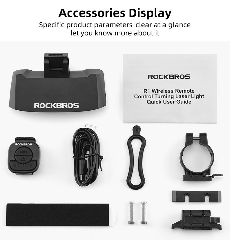 ROCKBROS LKWD-R1 Luz de Bicicleta Inteligente USB LED Controle Remoto Sem Fio Luz Traseira de Bicicleta MTB Estrada Laser Sinal de Volta Lâmpada de Ciclismo Luz Traseira