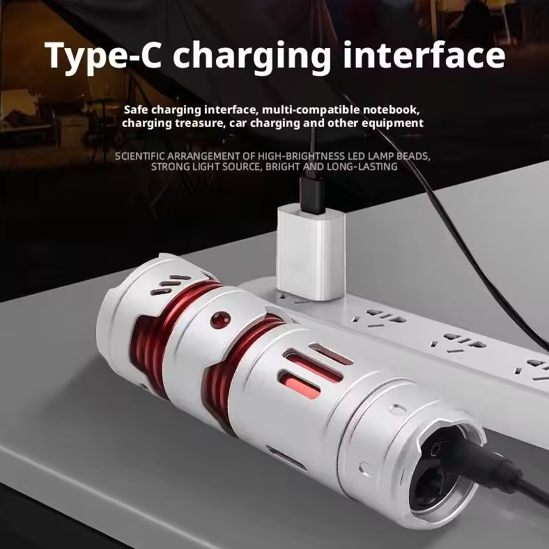 Portable Mini EDC Flashlight USB Rechargeable Pocket Torch Light Keychain Flashlights