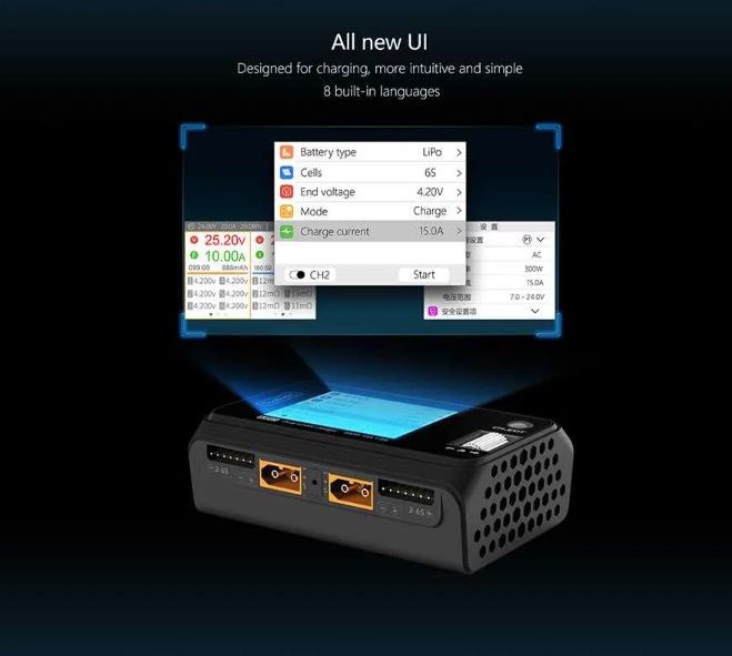 ToolkitRC M6D 500W 15A DC Dual Channel MINI Smart Charger Discharger for RC Electric Flight and Racing