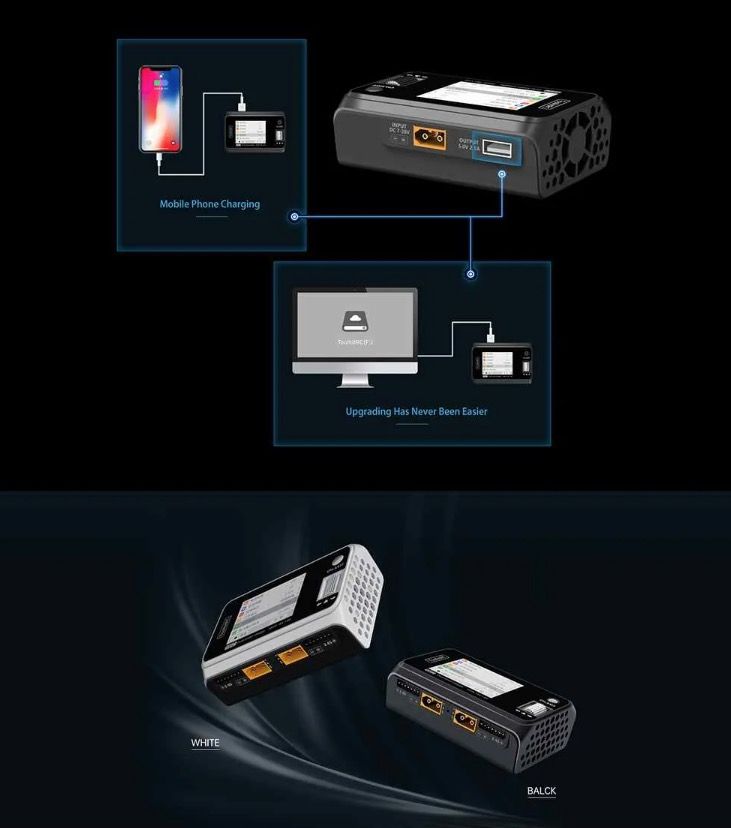 ToolkitRC M6D 500W 15A DC Dual Channel MINI Smart Charger Discharger for RC Electric Flight and Racing
