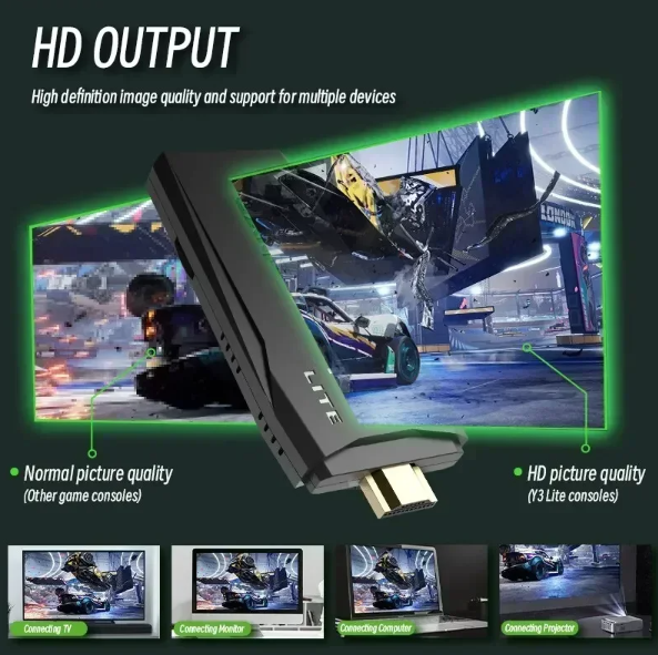 M8 Video Game Console with Dual 2.4G Wireless Controllers 10000 Retro Games Library PS1 Atari 64G Model